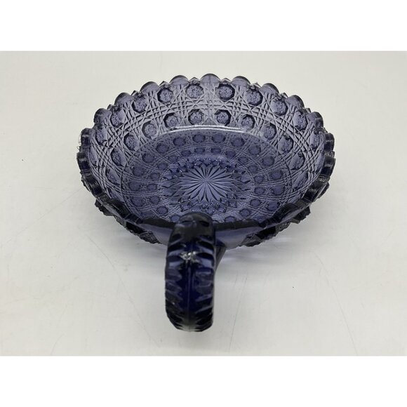 Pressed Glass Vintage Purple Nappy Dish Bowl Collectible Early Glass MCM - Picture 8 of 16